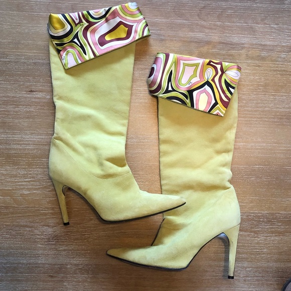 Emilio Pucci Shoes - Emilio Pucci Vintage Boots suede and silk